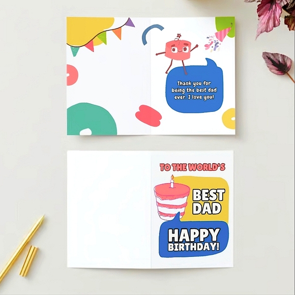 Colourful Birthday Card for a Father - Picture 2 of 2